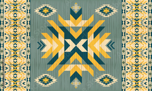 American tribal ethnic native pattern.Traditional Navajo,Aztec,Apache,Southwest and Mexican style fabric pattern.Abstract vector motifs pattern.For fabric,clothing,blanket,carpet,woven,wrap,decoration