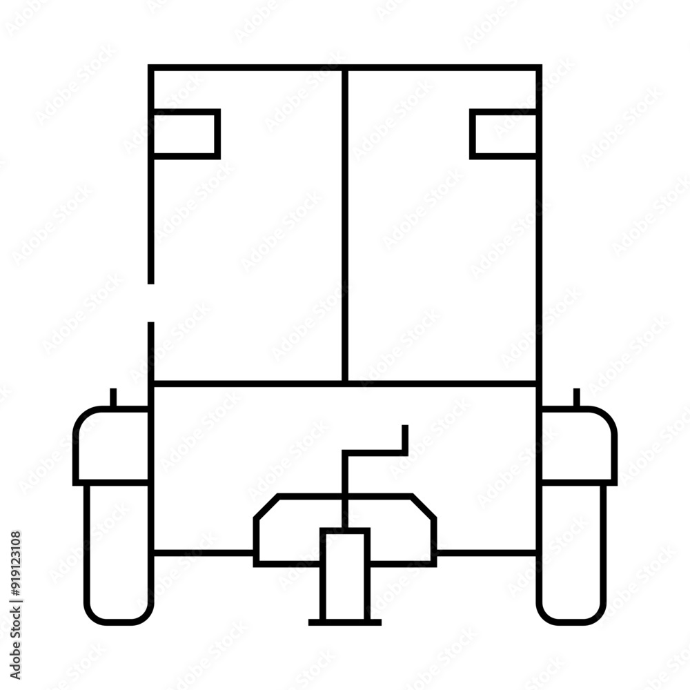 trailer transport vehicle line icon vector. trailer transport vehicle sign. isolated contour symbol black illustration trailer transport vehicle line icon vector. trailer transport vehicle sign. isolated contour symbol black illustration