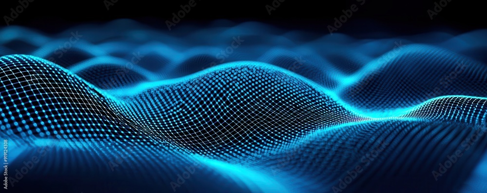 Abstract electric waves oscillating through a network of geometric shapes, symbolizing the structure of technological systems Abstract electric waves oscillating through a network of geometric shapes, symbolizing the structure of technological systems