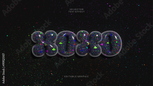 XOXO 3d editable text effect	
