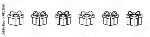 Gift box. Present sign. Vector gift set. Surprise package. Parcel pack. Isolated gift box on white background