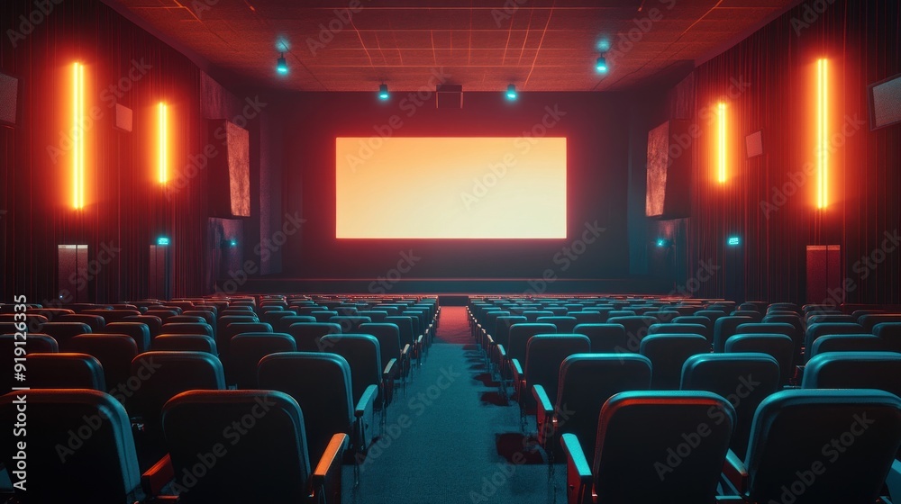 Empty Cinema Seats Awaiting the Big Screen Empty Cinema Seats Awaiting the Big Screen