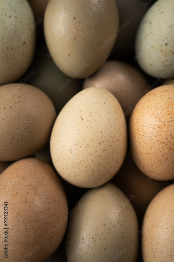 Fresh button quail eggs in a nest on wooden table background. Fresh button quail eggs in a nest on wooden table background.