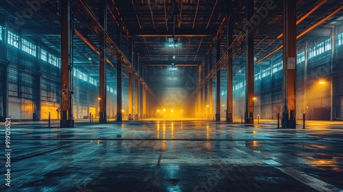 Evoking an Ambiance of Empty Warehouse with Dramatic Lighting