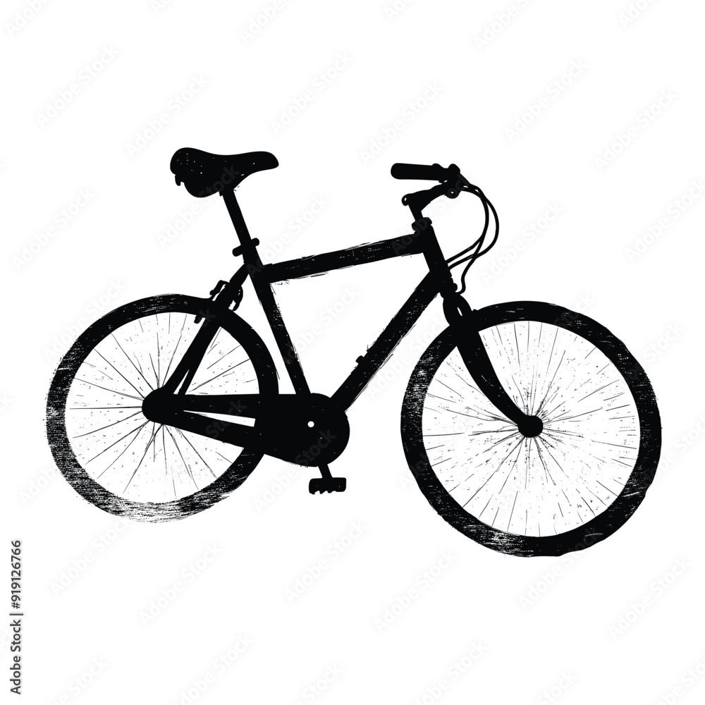 Fototapeta premium Hand Drawn Bicycle Silhouette Illustration