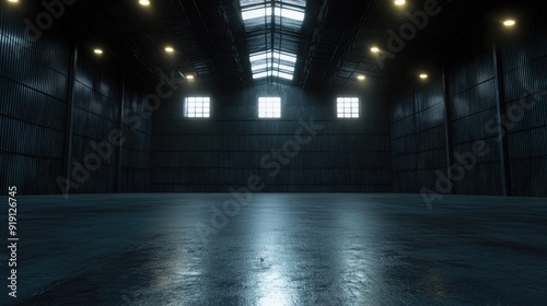 Evoking an Ambiance of Empty Warehouse with Dramatic Lighting