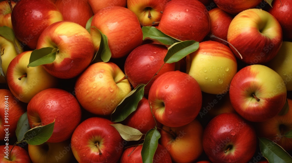 Fresh ripe red apples as background. ai generated art image Fresh ripe red apples as background. ai generated art image