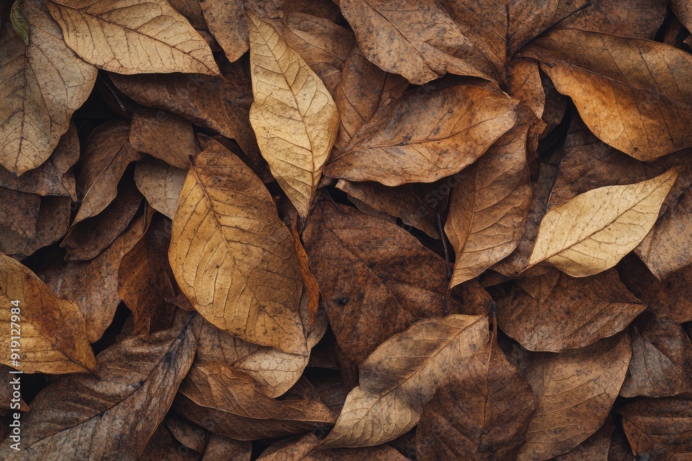The brown tones of the dried leaves invoke the change of seasons. The brown tones of the dried leaves invoke the change of seasons.