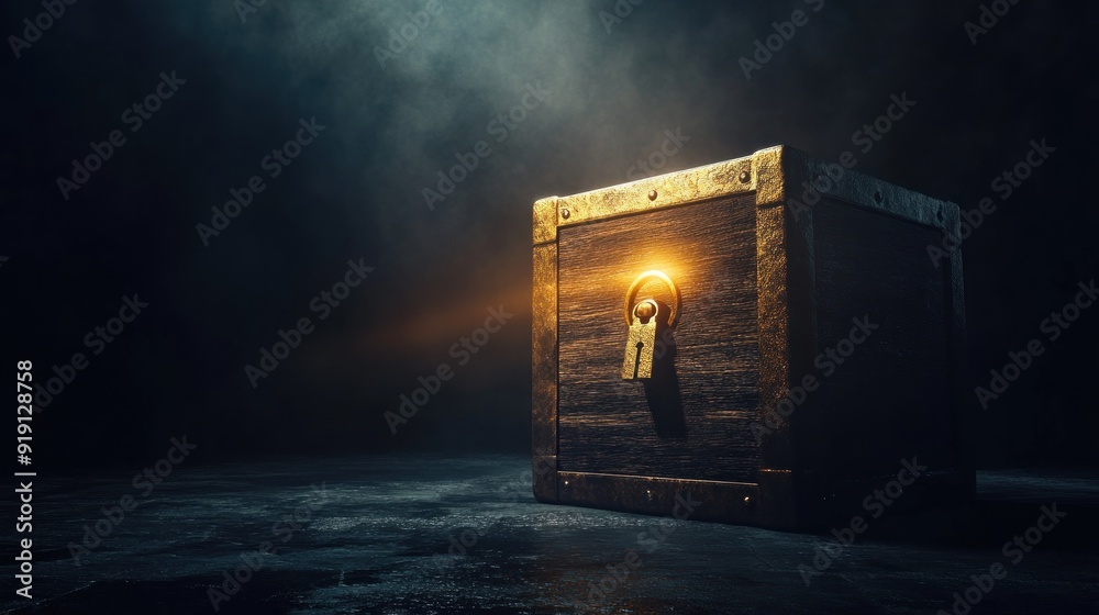 Mystical Treasure Chest in a Dark Setting Mystical Treasure Chest in a Dark Setting