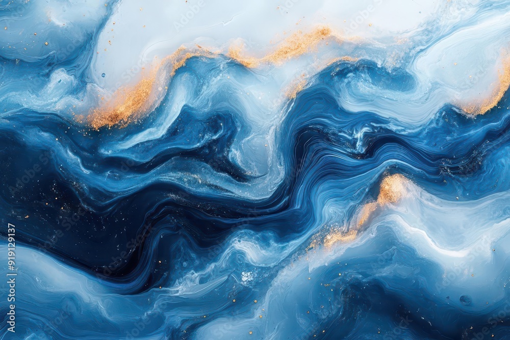 Fototapeta premium abstract fluid art background with vibrant blue gradients dynamic swirling patterns and subtle striped texture