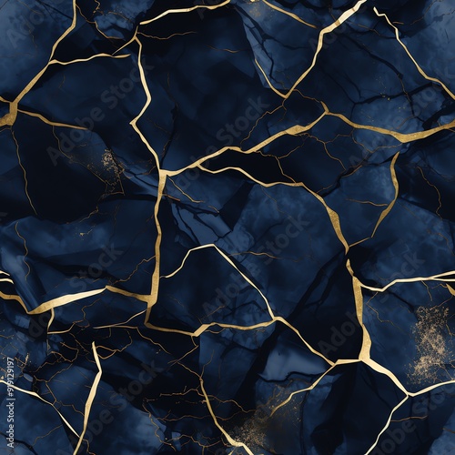Abstract blue marble with golden veins, Golden swirls, Luxury Background, Blue marble and Gold abstract Background Texture
