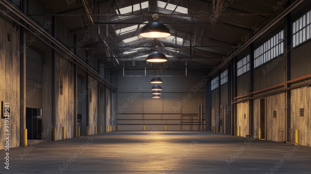 Evoking an Ambiance of Empty Warehouse with Dramatic Lighting Evoking an Ambiance of Empty Warehouse with Dramatic Lighting