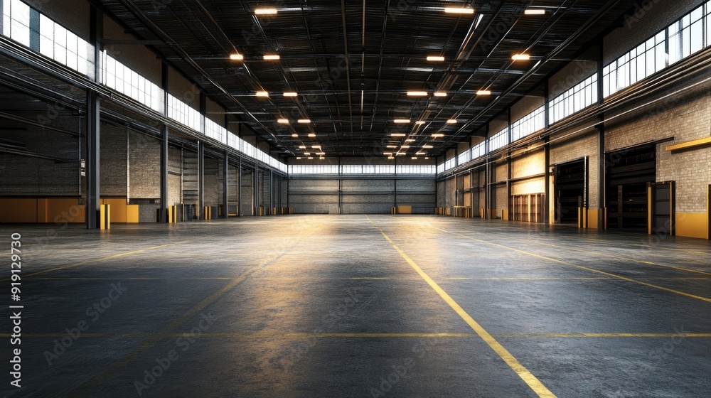 Evoking an Ambiance of Empty Warehouse with Dramatic Lighting Evoking an Ambiance of Empty Warehouse with Dramatic Lighting