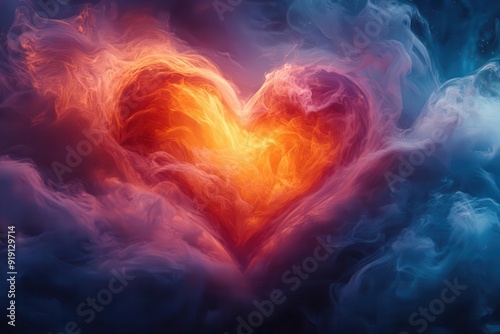 abstract minimalist heart radiating pulsating energy waves love and vitality flowing through ethereal space