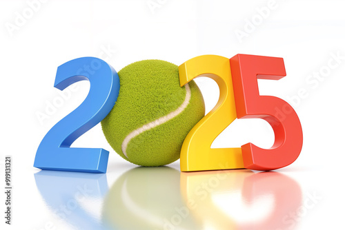 2025-Happy New Year Text 2025 3D text
