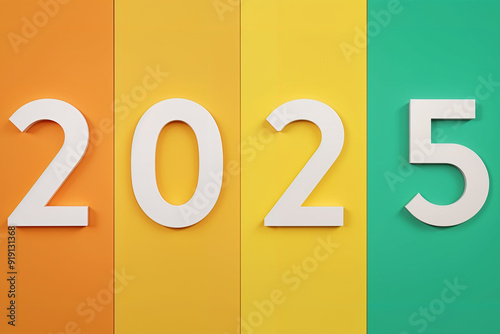 2025-Happy New Year Text 2025 3D text