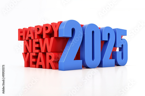 2025-Happy New Year Text 2025 3D text