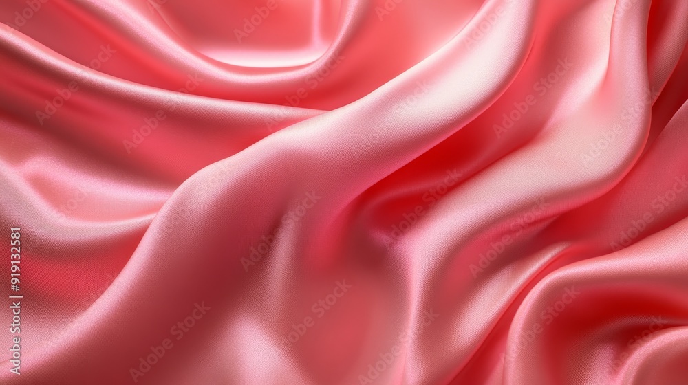 Obraz premium Soft Pink Satin Fabric with Smooth Drapes and Subtle Shimmer