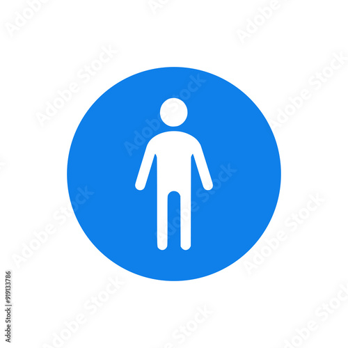 stick man male blue circle logo vector illustration template design