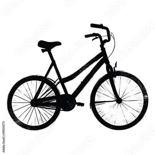 Women's Bicycle Hand Drawn Illustration