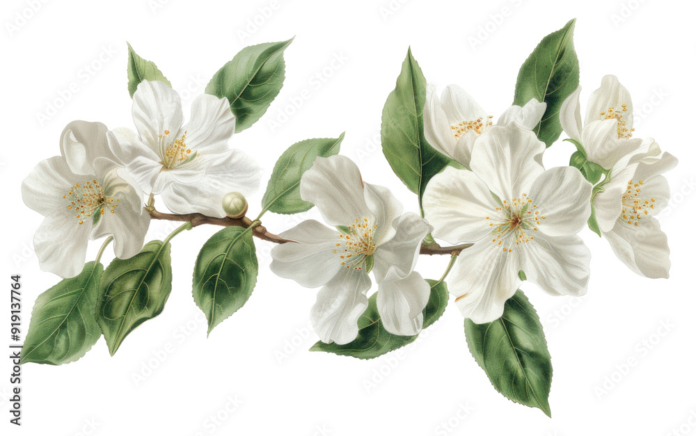 Obraz premium PNG Elegant white floral illustration