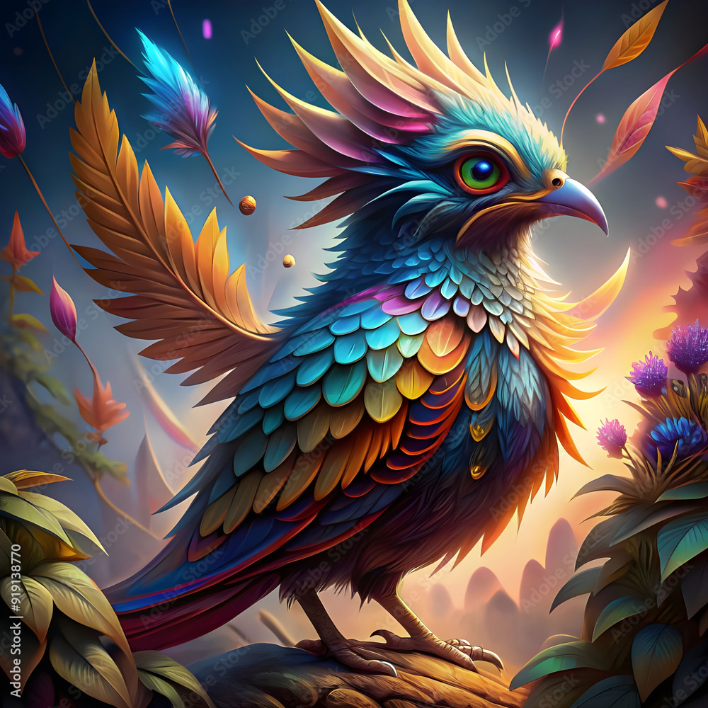 Obraz premium fantasy bird illustration
