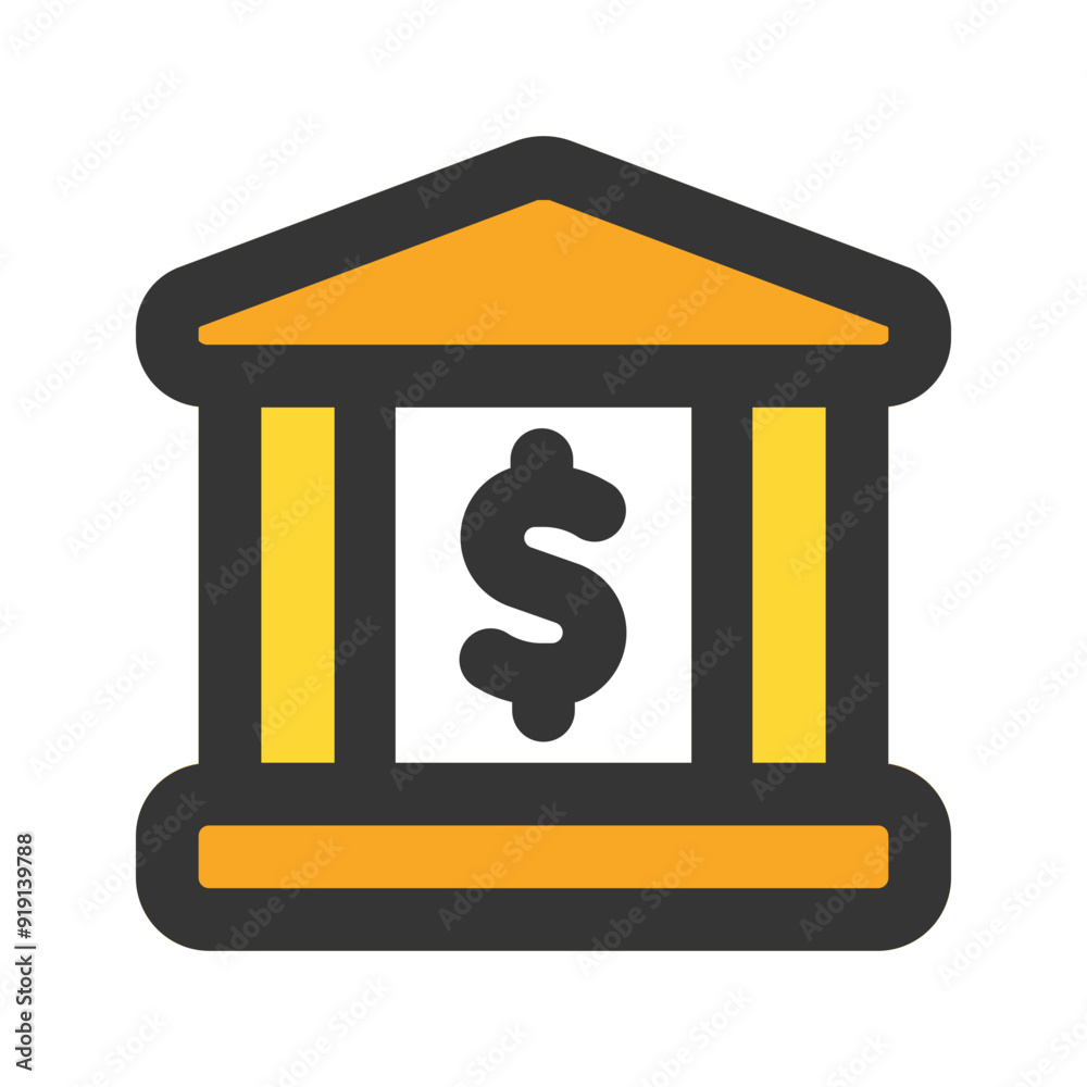 bank line color icon bank line color icon
