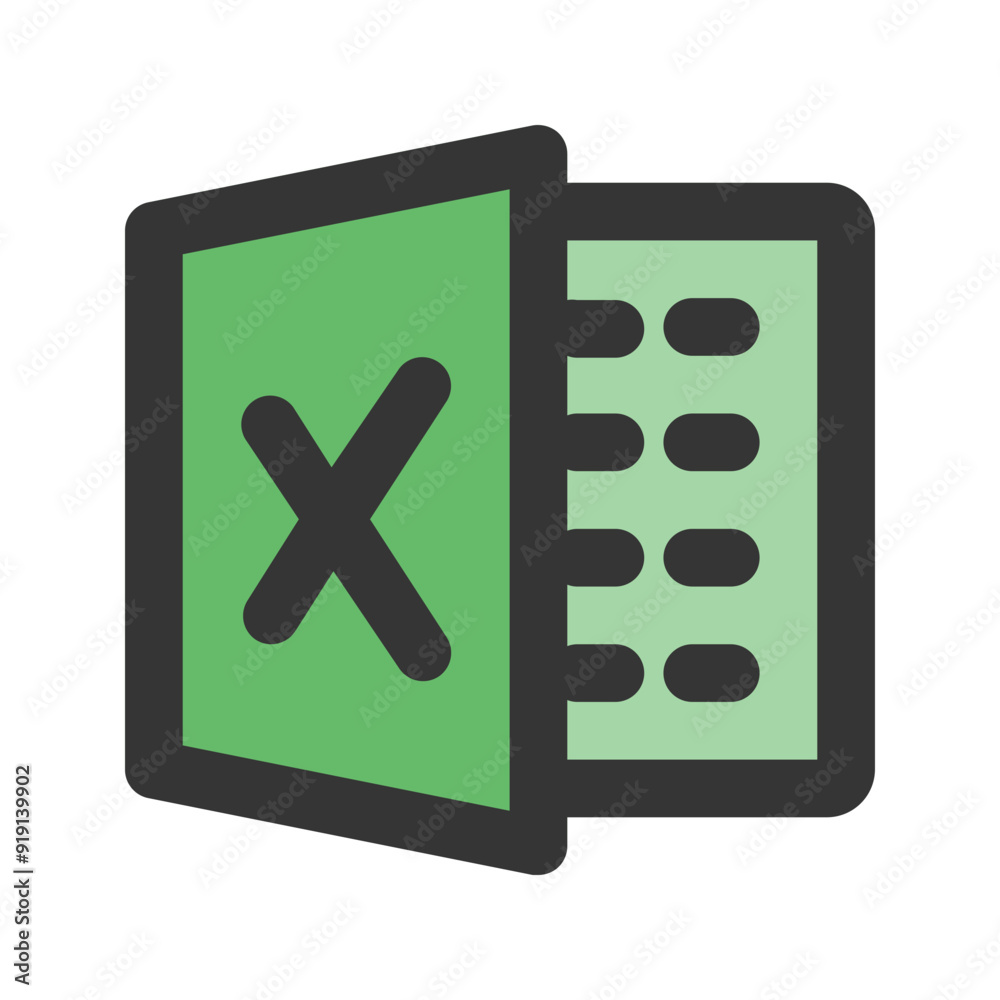 Excel line color icon stock vector adobe stock