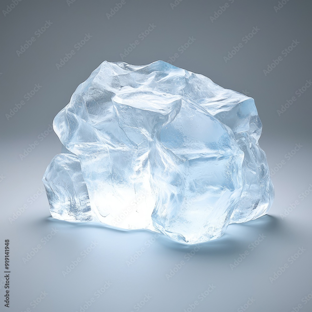 Glacial Miniature Wonderland - A Tiny Cubic Ice Formation with Textured Surfaces, Deep Crevasses, and Frigid Blue Illumination, Generative Ai Glacial Miniature Wonderland - A Tiny Cubic Ice Formation with Textured Surfaces, Deep Crevasses, and Frigid Blue Illumination, Generative Ai