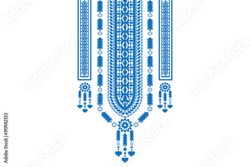 Neckline embroidery vector design for cloth fabric and textile