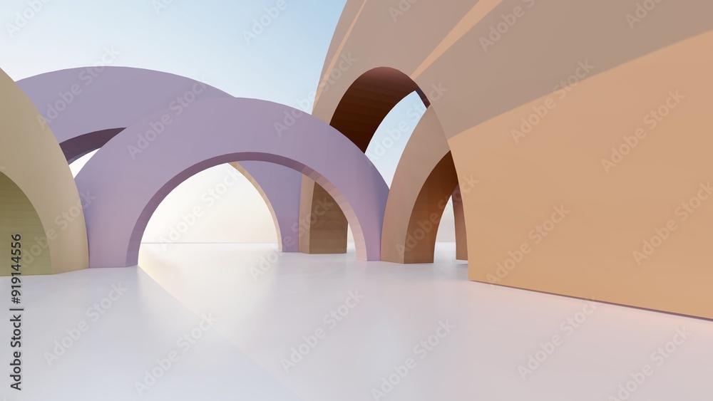 © Annuitti - Abstract architecture background arched interior 3d render