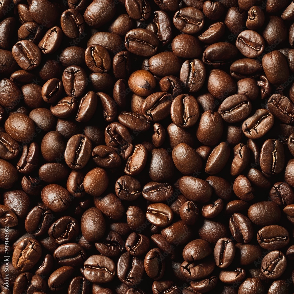 Fototapeta premium Coffee Beans, Realistic Coffee Beans Background, Seamless Coffee Beans Pattern