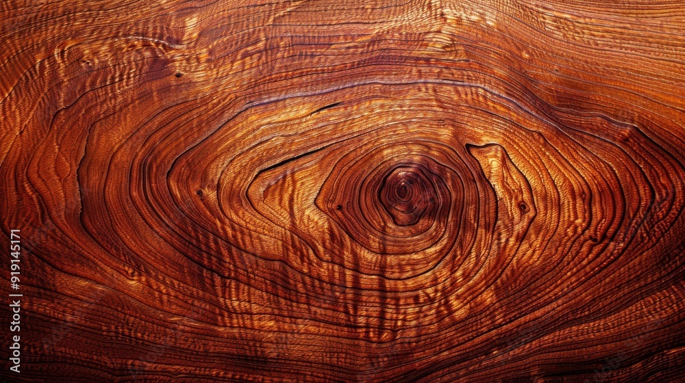 Naklejka premium A beautiful wood grain background with intricate patterns and textures of natural wood, rich brown tones, and a polished finish, ideal for rustic and elegant designs