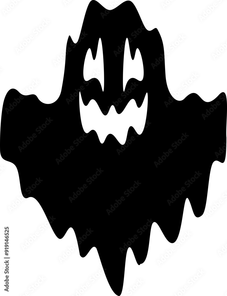 Fototapeta premium Ghost icon. Flying phantom. Halloween monster.
