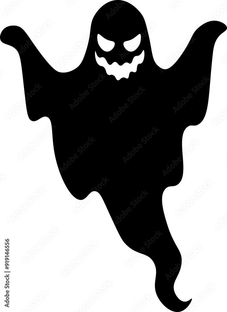 Ghost icon. Flying phantom. Halloween monster. Ghost icon. Flying phantom. Halloween monster.
