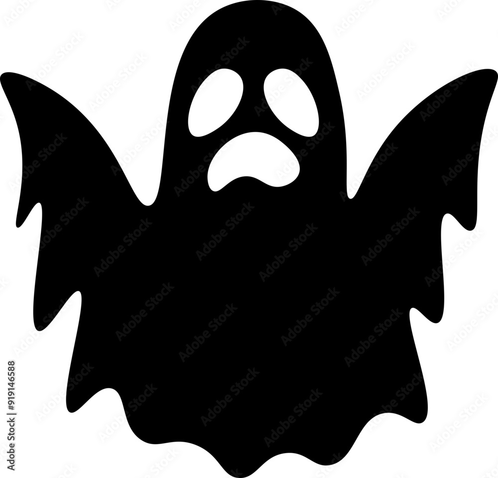 Ghost icon. Flying phantom. Halloween monster. Ghost icon. Flying phantom. Halloween monster.