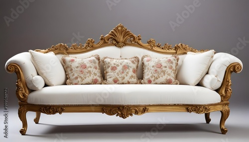 An ornate antique style sofa. sofa in interior