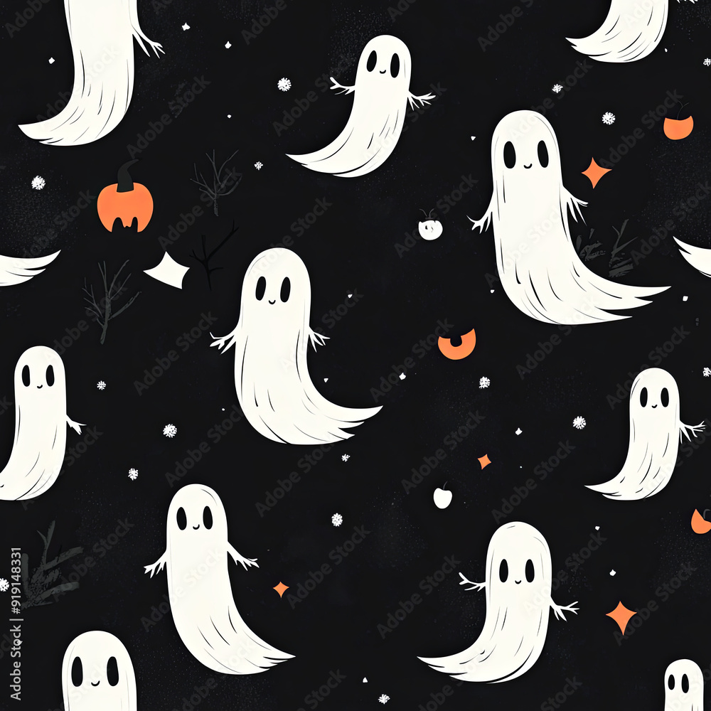halloween pattern with ghosts halloween pattern with ghosts