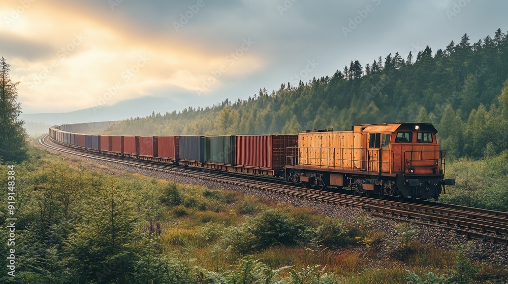 custom made wallpaper toronto digitalA train is traveling down a track through a forest