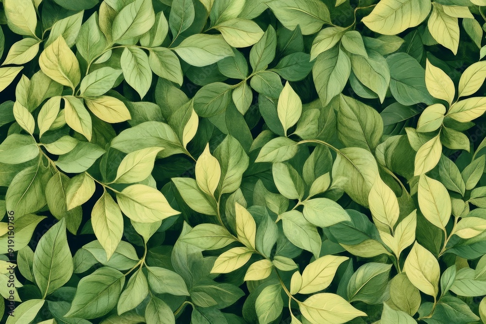 Obraz premium Serene Green Foliage Pattern for Stunning Wallpapers