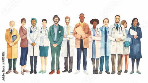 A diverse and engaged group of dedicated healthcare professionals stands together proudly, showcasing their unity and commitment during Labor Day celebrations