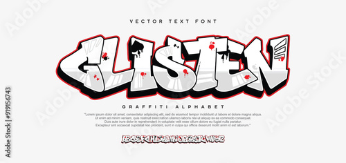 Gradient color Graffiti Style Typography Artistic Font Design A, B, C, D, E, F, G, H, I, J, K, L, M, N, O, P, Q, R, S, T, U, V, W, X, Y, Z and Arab numerals 0, 1, 2, 3, 4, 5, 6, 7, 8, 9 Graffiti font.