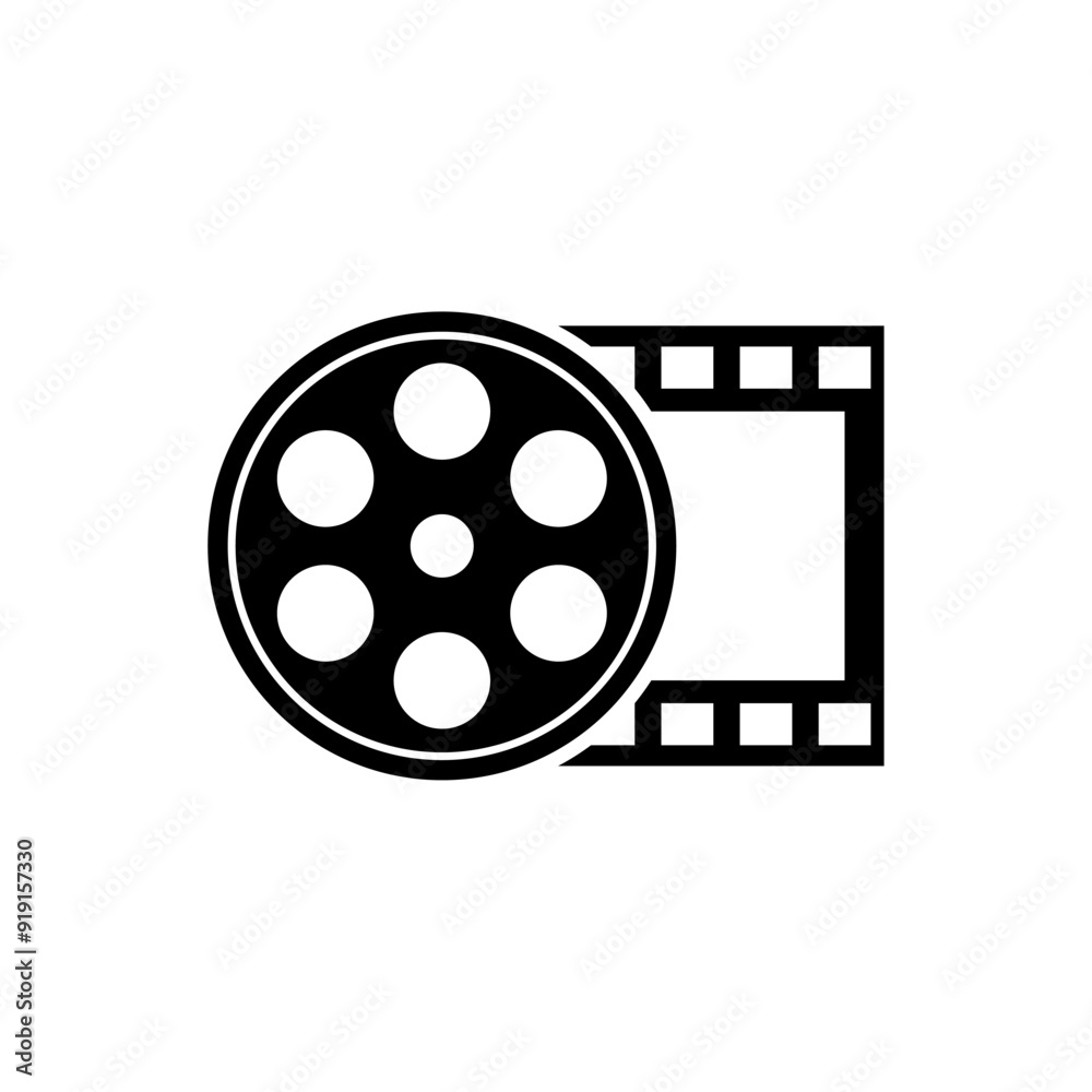 Video Camera Film Tape Reel Vector Icon isolated on white background. Video Camera Film Tape Reel Vector Icon isolated on white background.