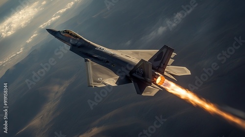 Obraz na płótnie Military Jet Launches Missile: Dramatic Image Captured