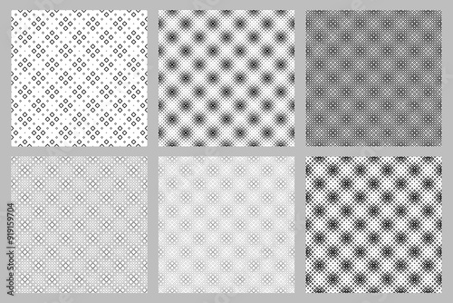 Geometrical square pattern background set - abstract  vector design from diagonal squares