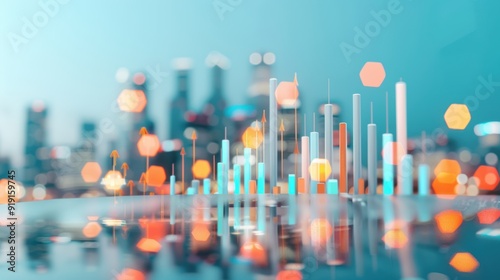 A conceptual image highlighting real estate growth and financial strategies, with a city skyline and digital elements representing economic success and market trends. The image provides space for photo