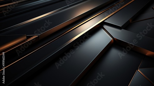 Abstract background with black and gold geometric shapes.