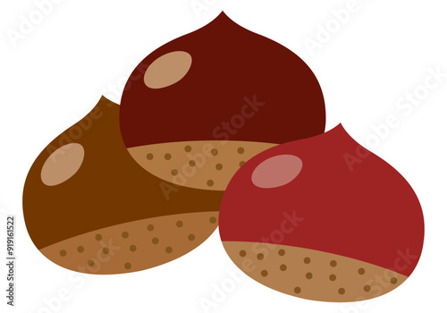 秋の味覚の栗のイラスト5