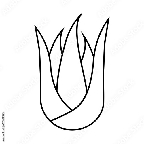 green aloe vera line icon vector. green aloe vera sign. isolated contour symbol black illustration