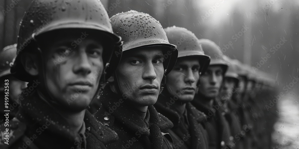 Soldiers in Formation During a Winter War Soldiers in Formation During a Winter War